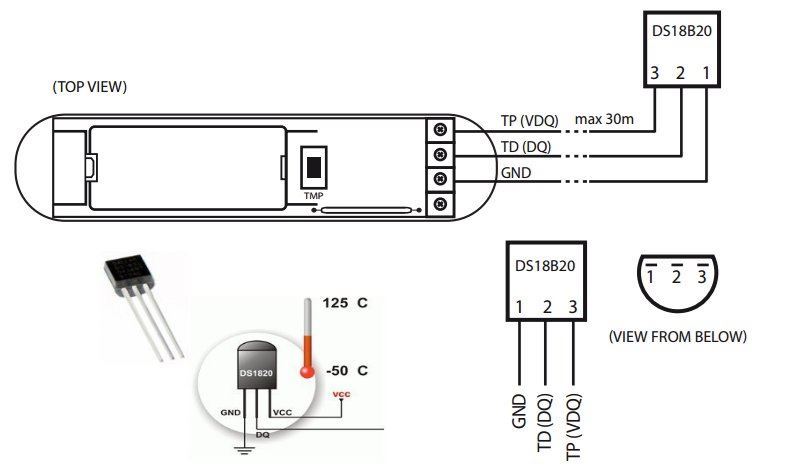 Ds18b20 схема включения